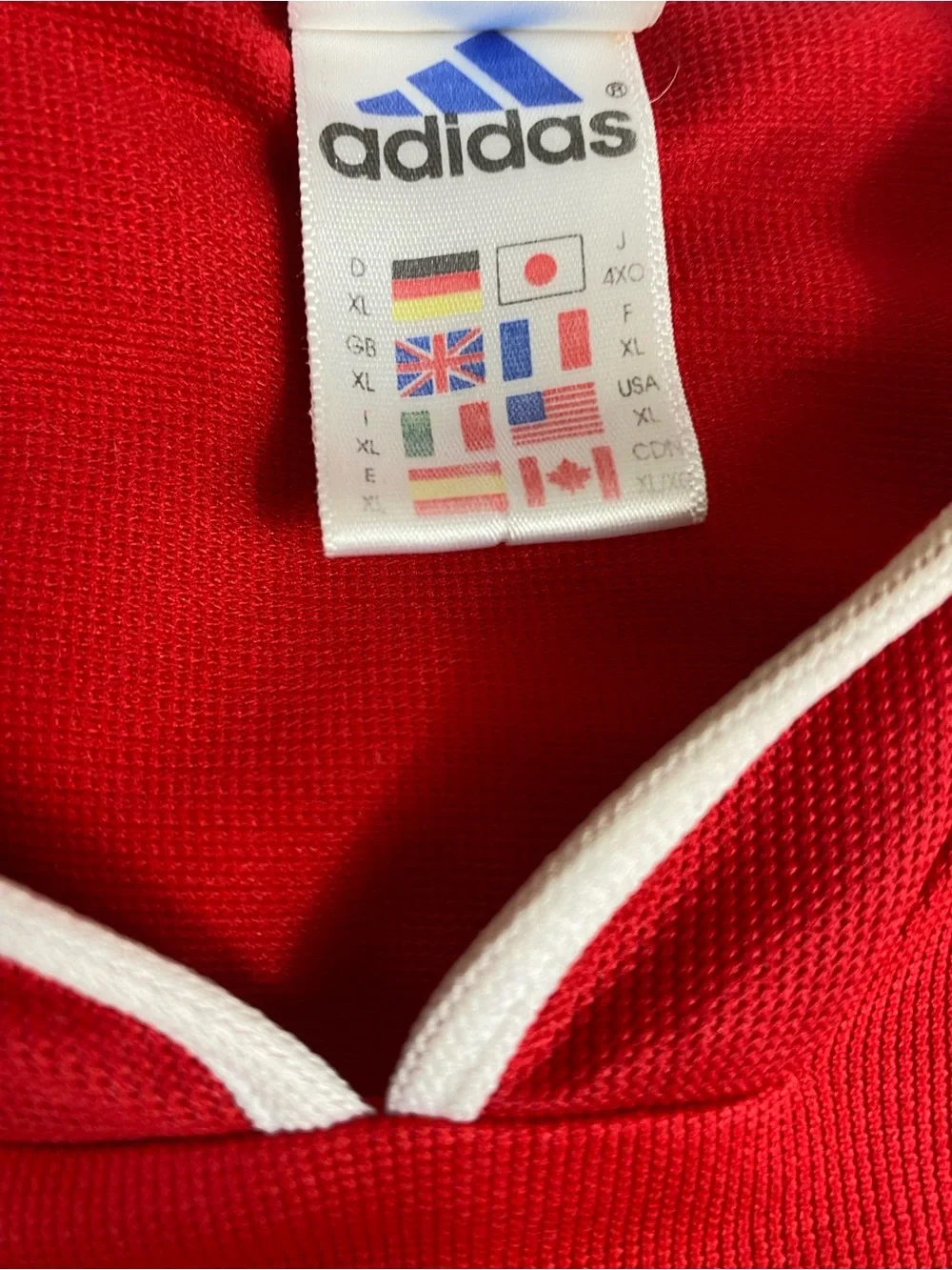 Adidas Ajax 2000-2001 Amsterdam Home Jersey White Red, Size XL Multiple Stains